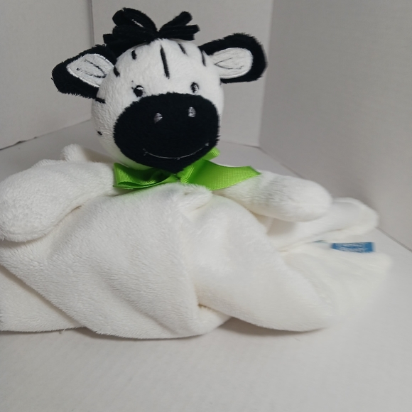 Honey Bunny Lovey Security Blanket Zebra  XOXOX  White Black Soft Clean - Picture 3 of 8